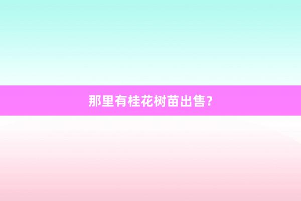 那里有桂花树苗出售？