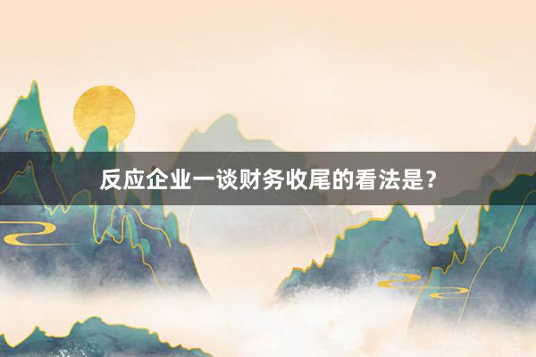 反应企业一谈财务收尾的看法是?